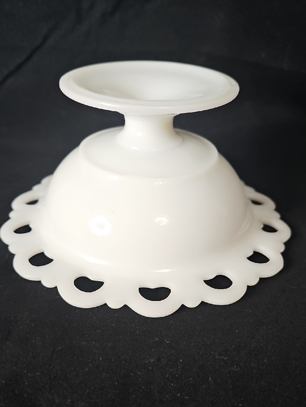 Vintage White Milk Glass Compote Dish - Picture 4 of 5